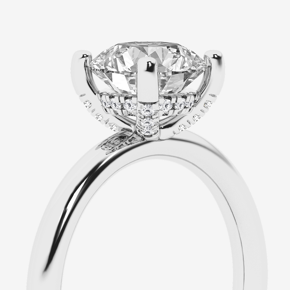 Additional Image 2 for  2 1/10 ctw Round Lab Grown Diamond Hidden Halo Engagement Ring