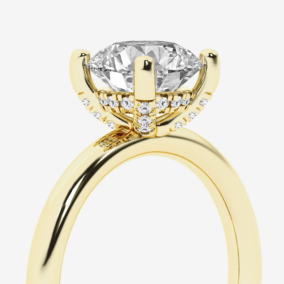Additional Image 2 for  2 1/10 ctw Round Lab Grown Diamond Hidden Halo Engagement Ring