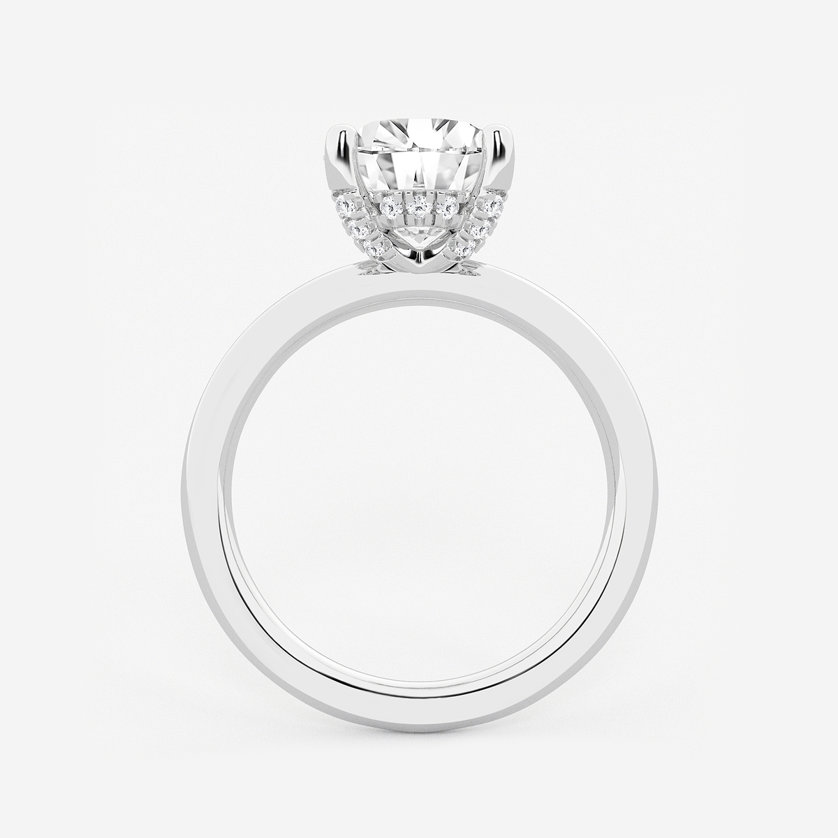 Additional Image 1 for  2 5/8 ctw Round Lab Grown Diamond Hidden Halo Engagement Ring