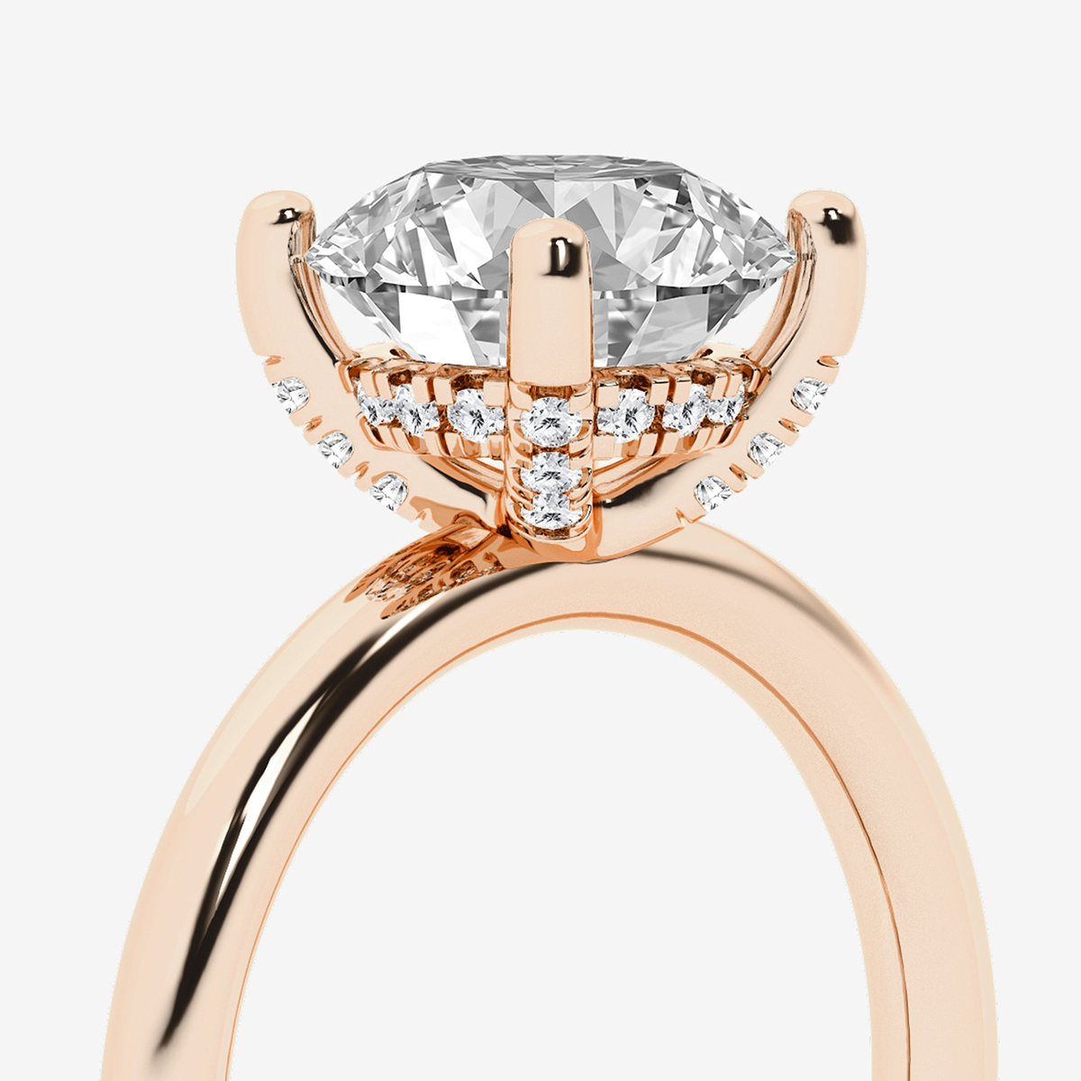 Additional Image 2 for  2 5/8 ctw Round Lab Grown Diamond Hidden Halo Engagement Ring