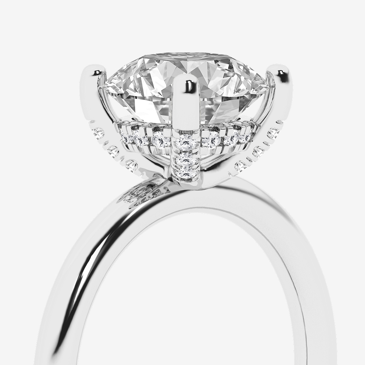 Additional Image 2 for  2 5/8 ctw Round Lab Grown Diamond Hidden Halo Engagement Ring