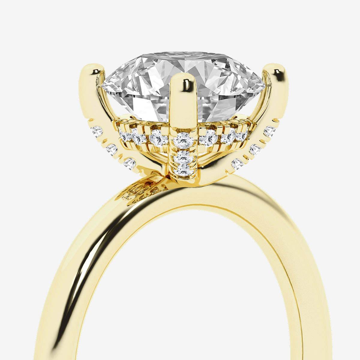 Additional Image 2 for  2 5/8 ctw Round Lab Grown Diamond Hidden Halo Engagement Ring