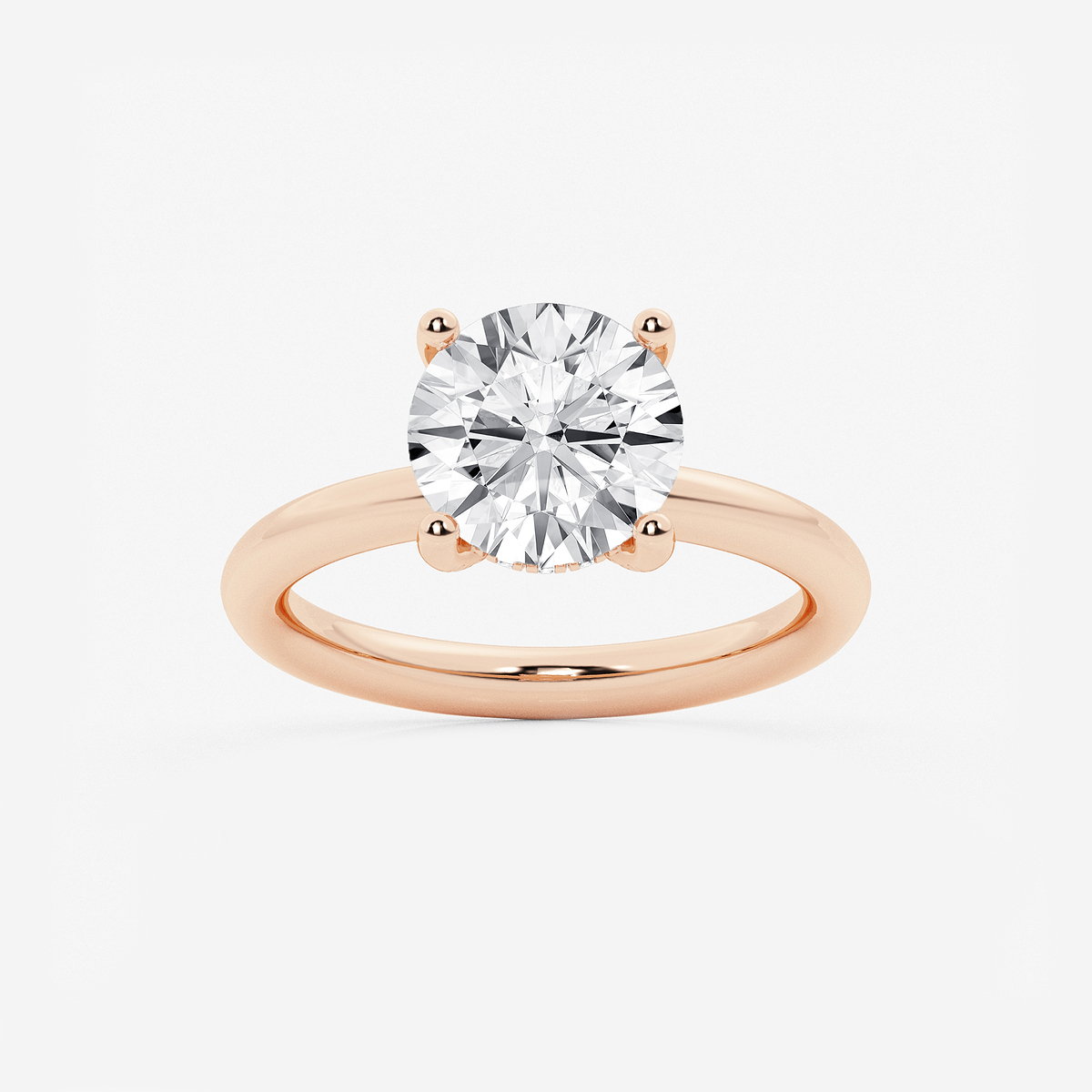 3 1/8 ctw Round Lab Grown Diamond Hidden Halo Engagement Ring