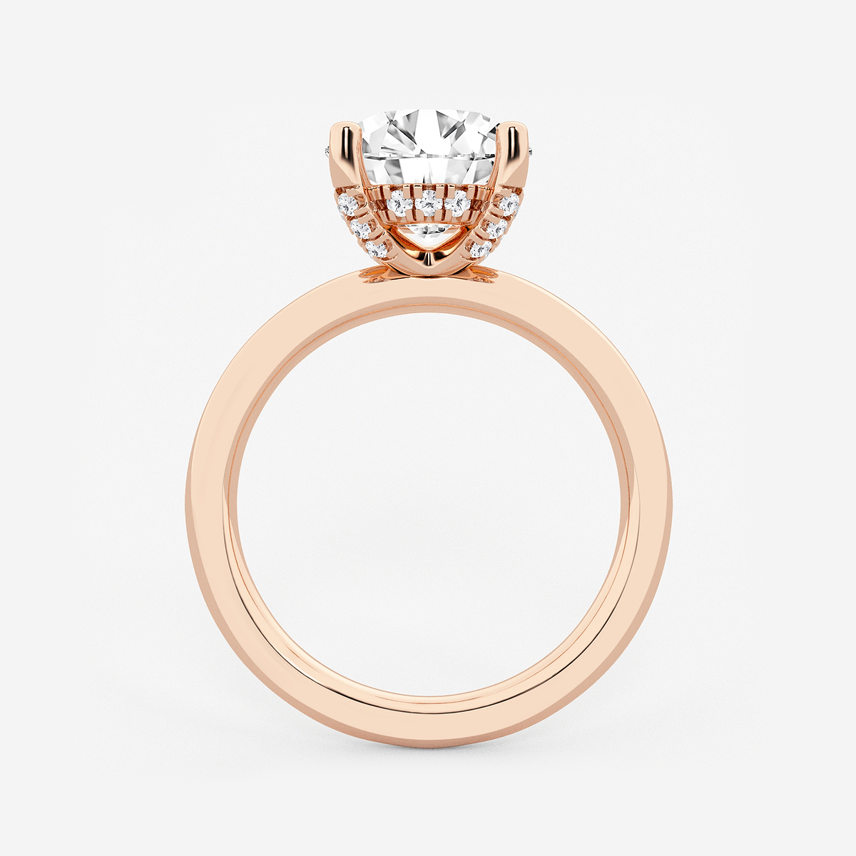 Additional Image 1 for  3 1/8 ctw Round Lab Grown Diamond Hidden Halo Engagement Ring