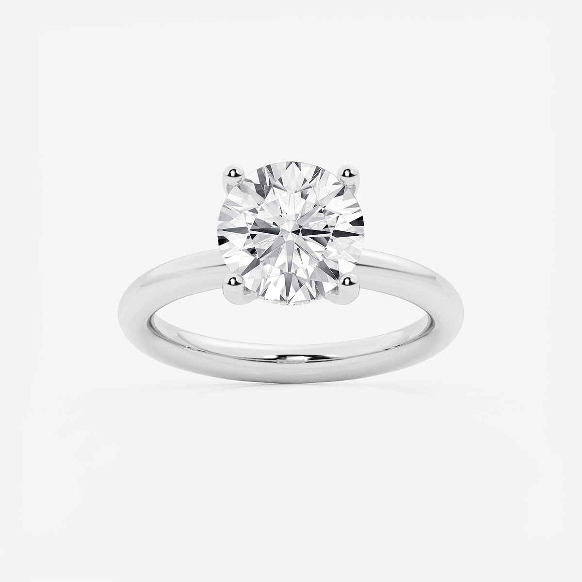 3 1/8 ctw Round Lab Grown Diamond Hidden Halo Engagement Ring