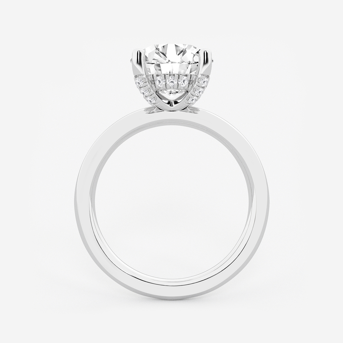 Additional Image 1 for  3 1/8 ctw Round Lab Grown Diamond Hidden Halo Engagement Ring