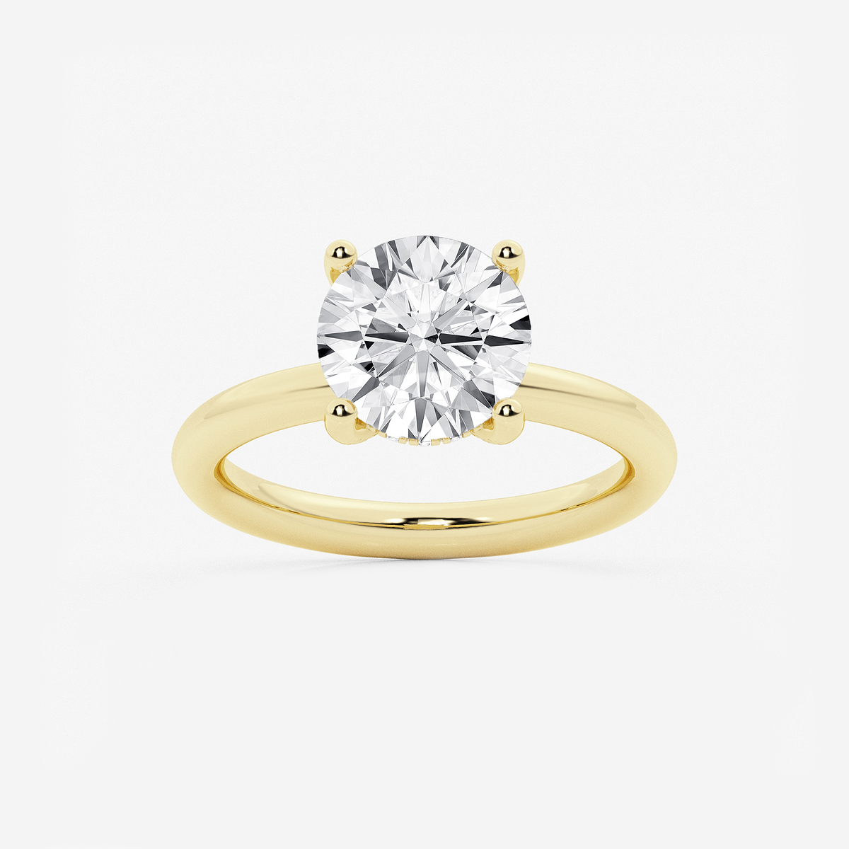 3 1/8 ctw Round Lab Grown Diamond Hidden Halo Engagement Ring