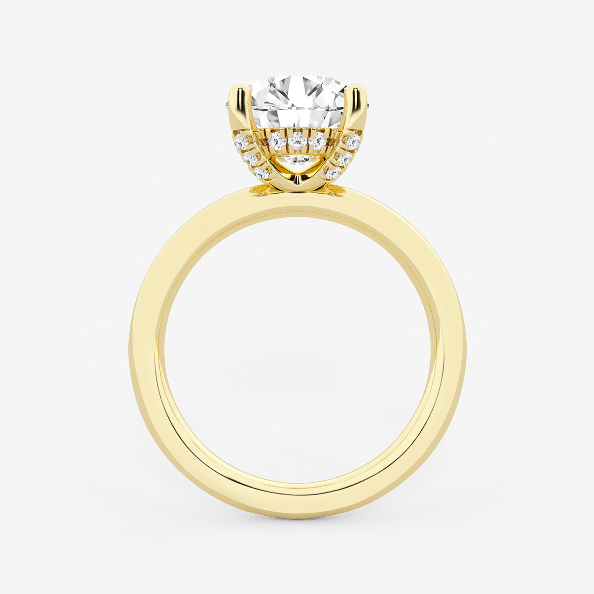 Additional Image 1 for  3 1/8 ctw Round Lab Grown Diamond Hidden Halo Engagement Ring