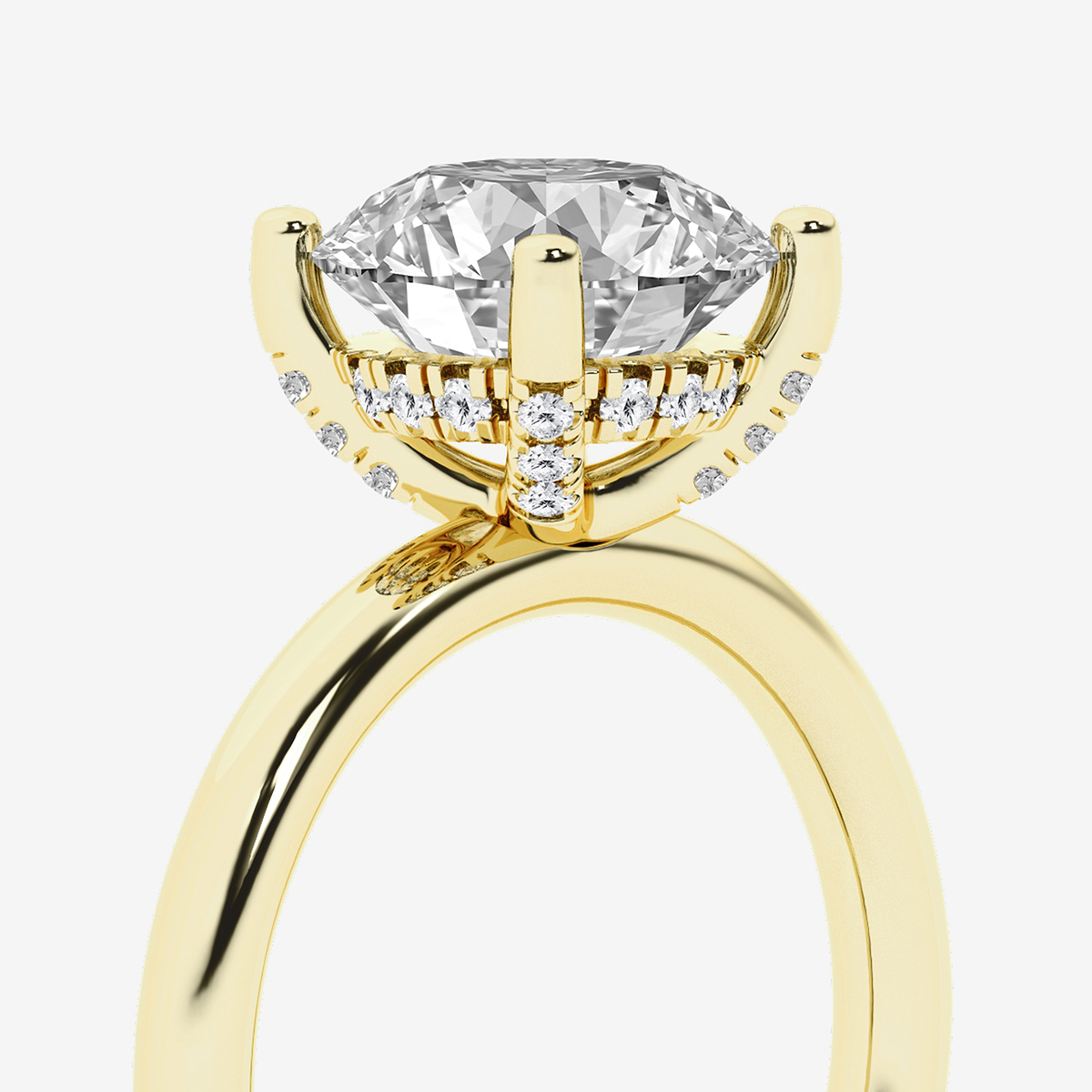 Additional Image 2 for  3 1/8 ctw Round Lab Grown Diamond Hidden Halo Engagement Ring