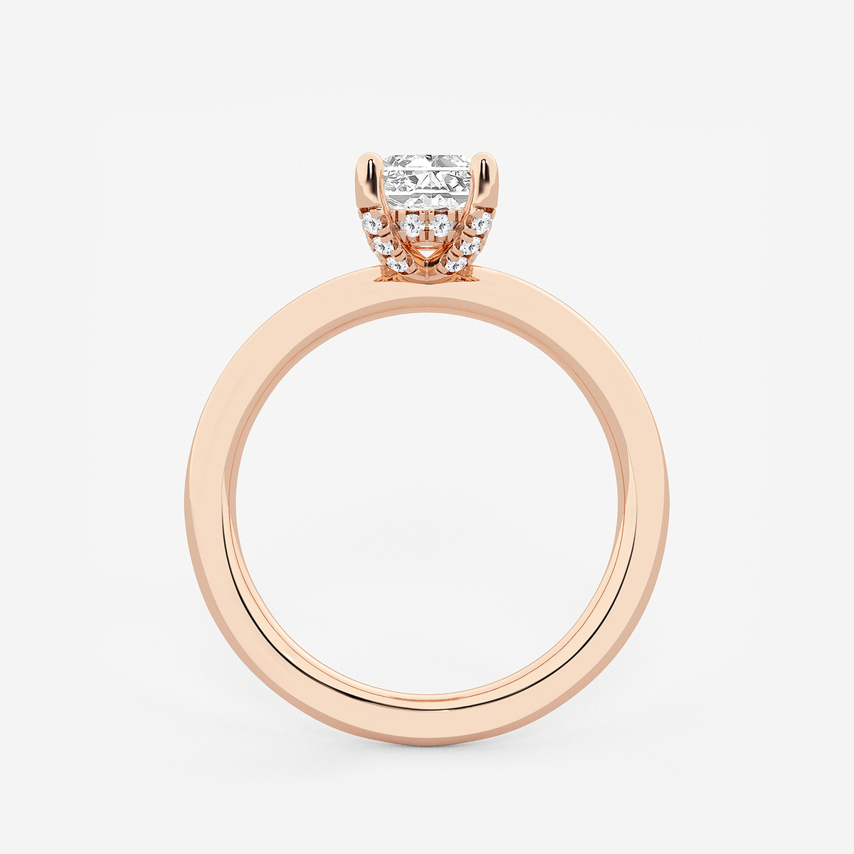 Additional Image 1 for  1 5/8 ctw Radiant Lab Grown Diamond Hidden Halo Engagement Ring