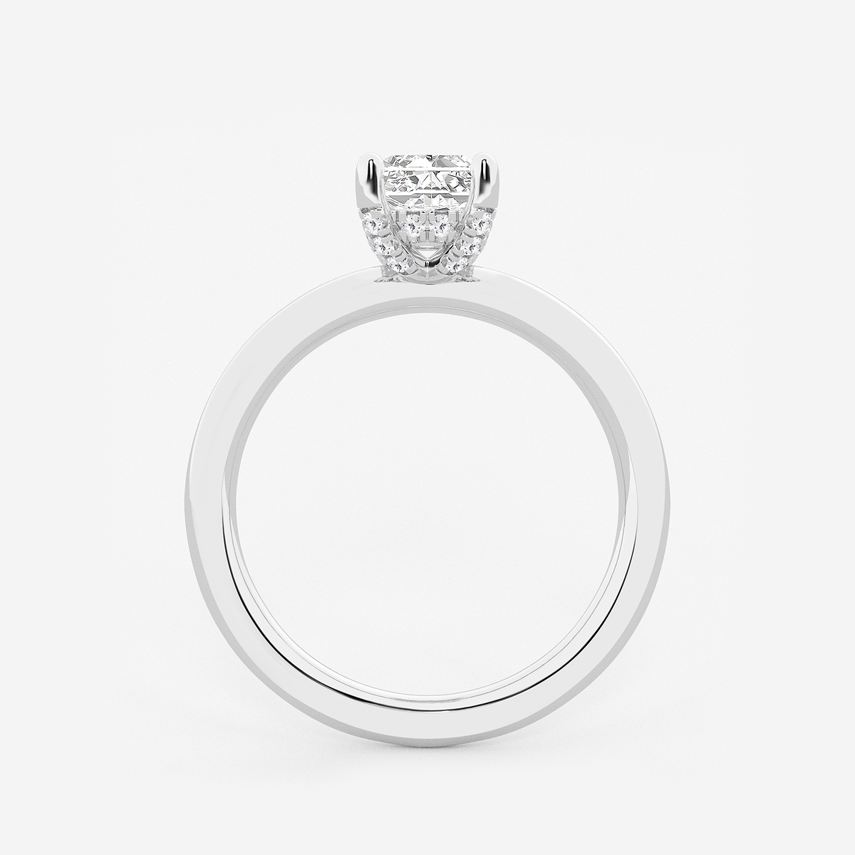 Additional Image 1 for  1 5/8 ctw Radiant Lab Grown Diamond Hidden Halo Engagement Ring