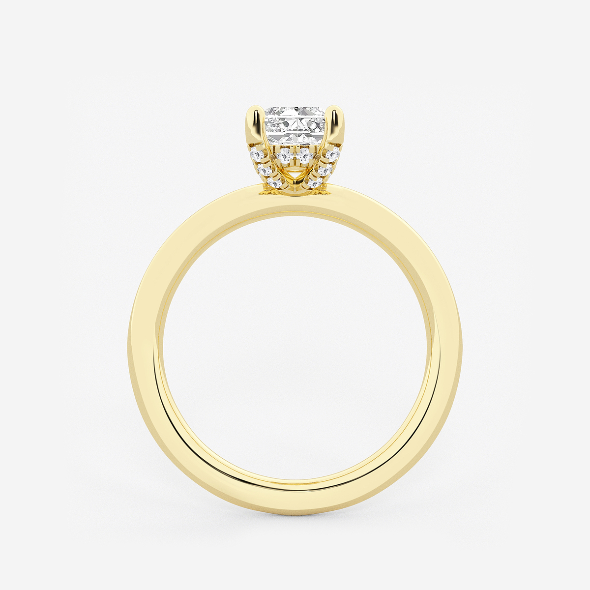 Additional Image 1 for  1 5/8 ctw Radiant Lab Grown Diamond Hidden Halo Engagement Ring