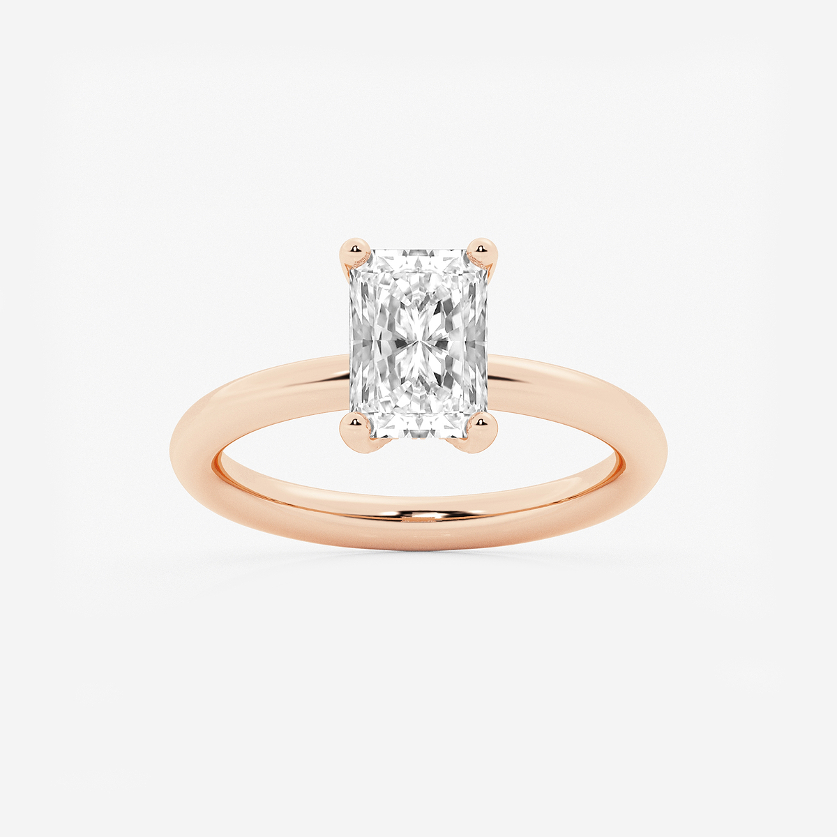 2 1/10 ctw Radiant Lab Grown Diamond Hidden Halo Engagement Ring