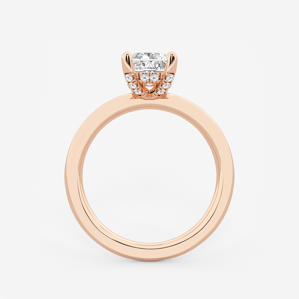 Additional Image 1 for  2 1/10 ctw Radiant Lab Grown Diamond Hidden Halo Engagement Ring