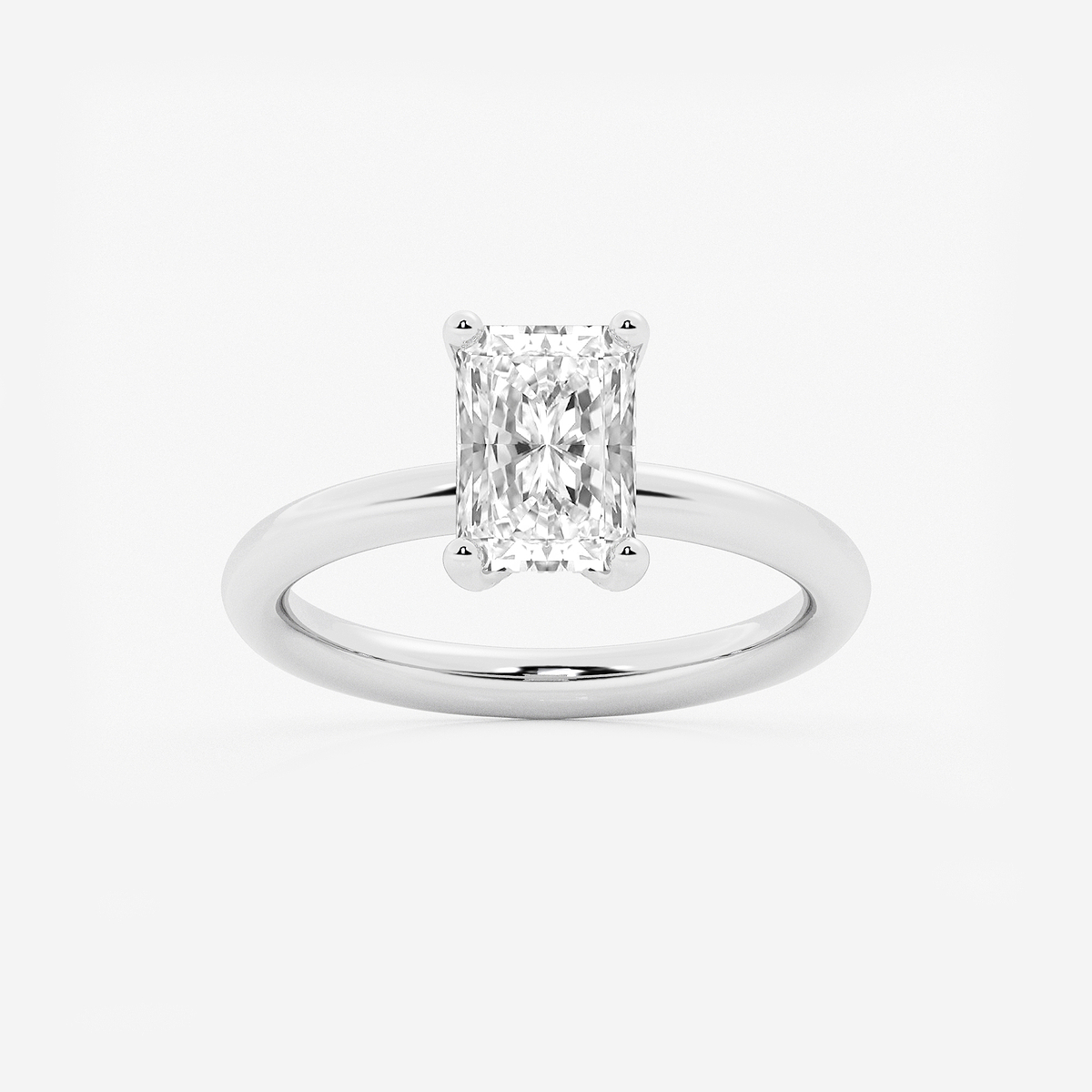 2 1/10 ctw Radiant Lab Grown Diamond Hidden Halo Engagement Ring
