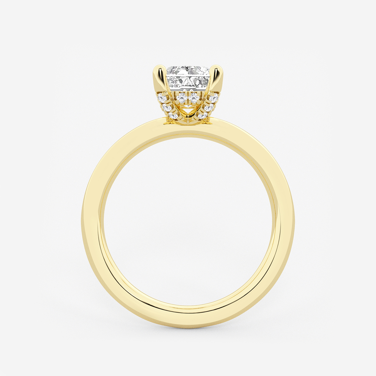 Additional Image 1 for  2 1/10 ctw Radiant Lab Grown Diamond Hidden Halo Engagement Ring
