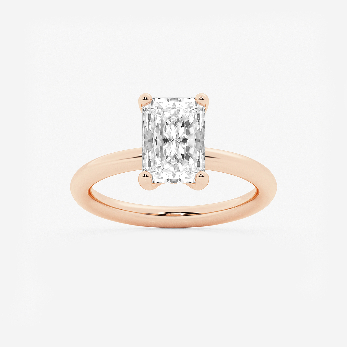 2 5/8 ctw Radiant Lab Grown Diamond Hidden Halo Engagement Ring