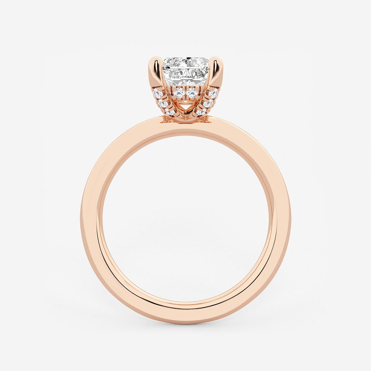 Additional Image 1 for  2 5/8 ctw Radiant Lab Grown Diamond Hidden Halo Engagement Ring