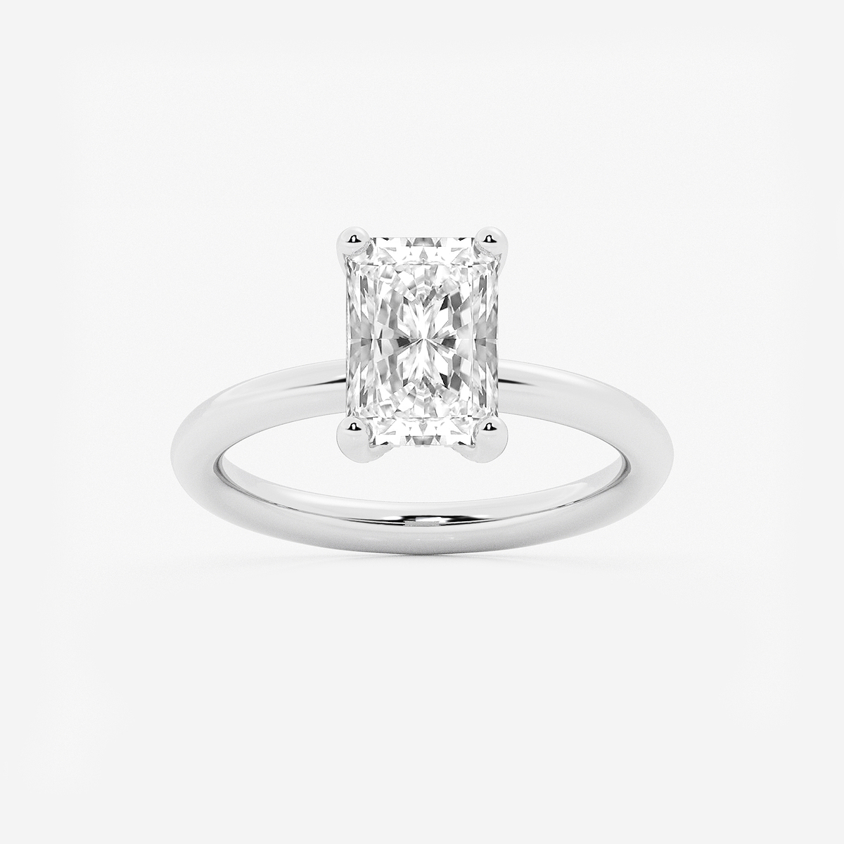 2 5/8 ctw Radiant Lab Grown Diamond Hidden Halo Engagement Ring