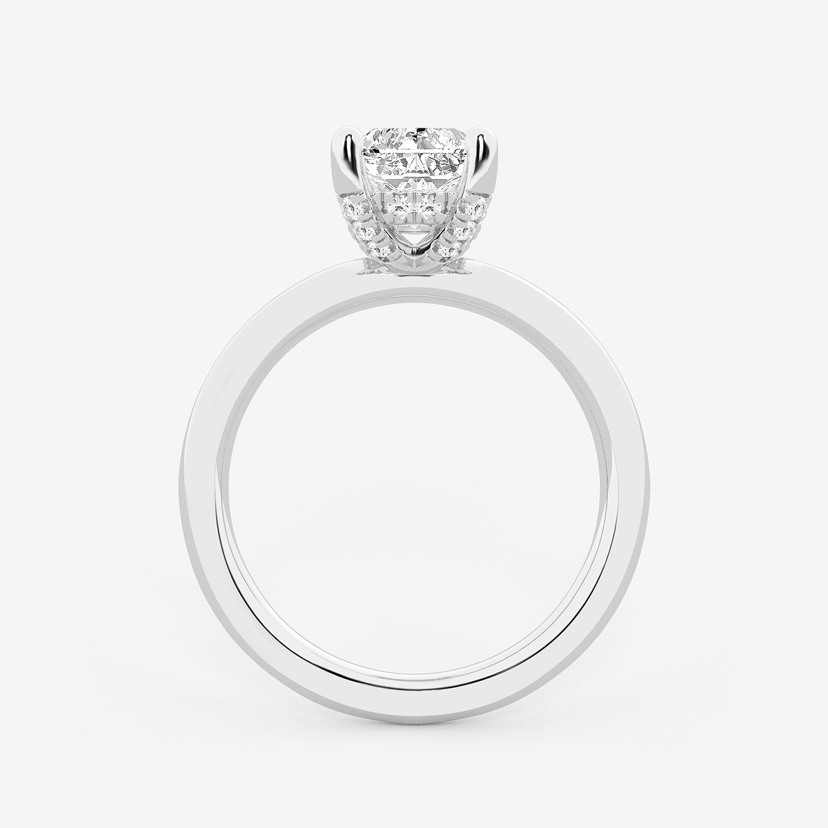 Additional Image 1 for  2 5/8 ctw Radiant Lab Grown Diamond Hidden Halo Engagement Ring