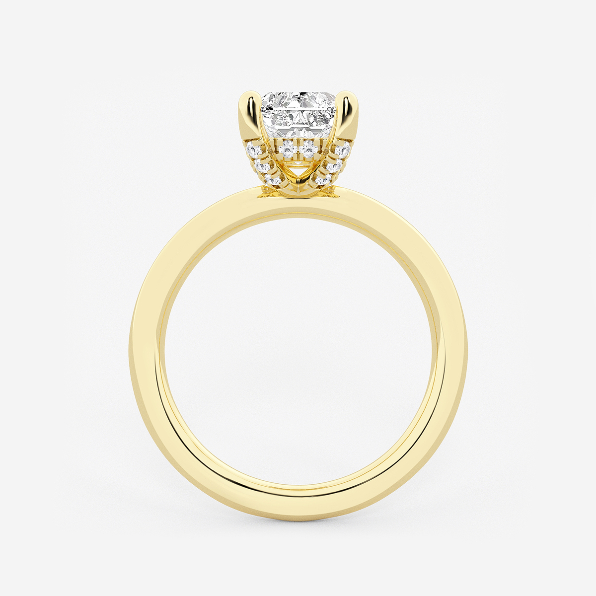 Additional Image 1 for  2 5/8 ctw Radiant Lab Grown Diamond Hidden Halo Engagement Ring