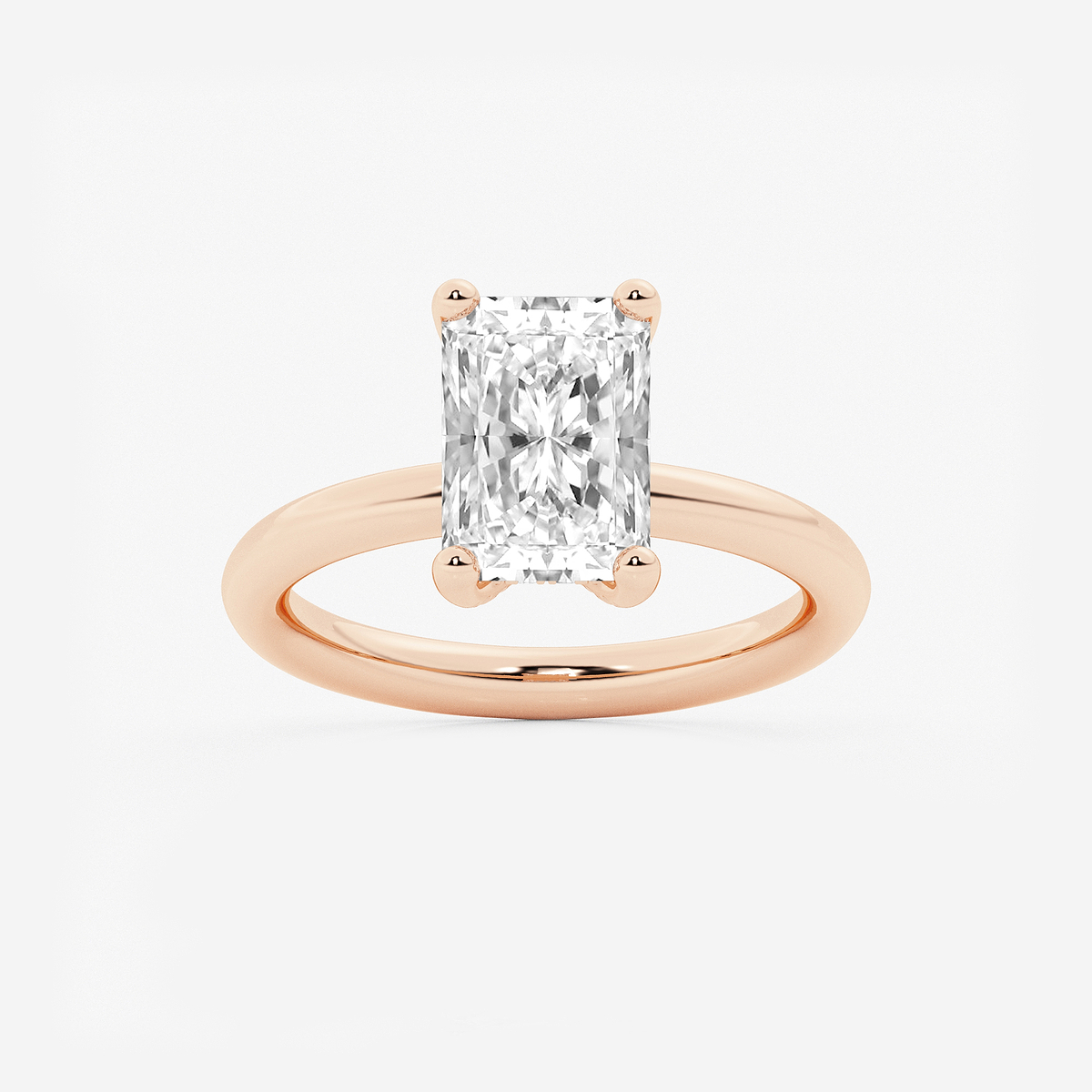 3 1/8 ctw Radiant Lab Grown Diamond Hidden Halo Engagement Ring