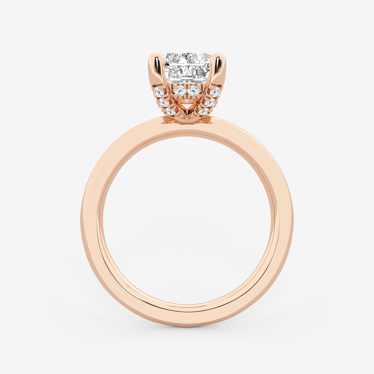 Additional Image 1 for  3 1/8 ctw Radiant Lab Grown Diamond Hidden Halo Engagement Ring