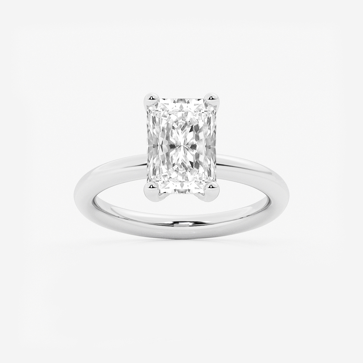 3 1/8 ctw Radiant Lab Grown Diamond Hidden Halo Engagement Ring