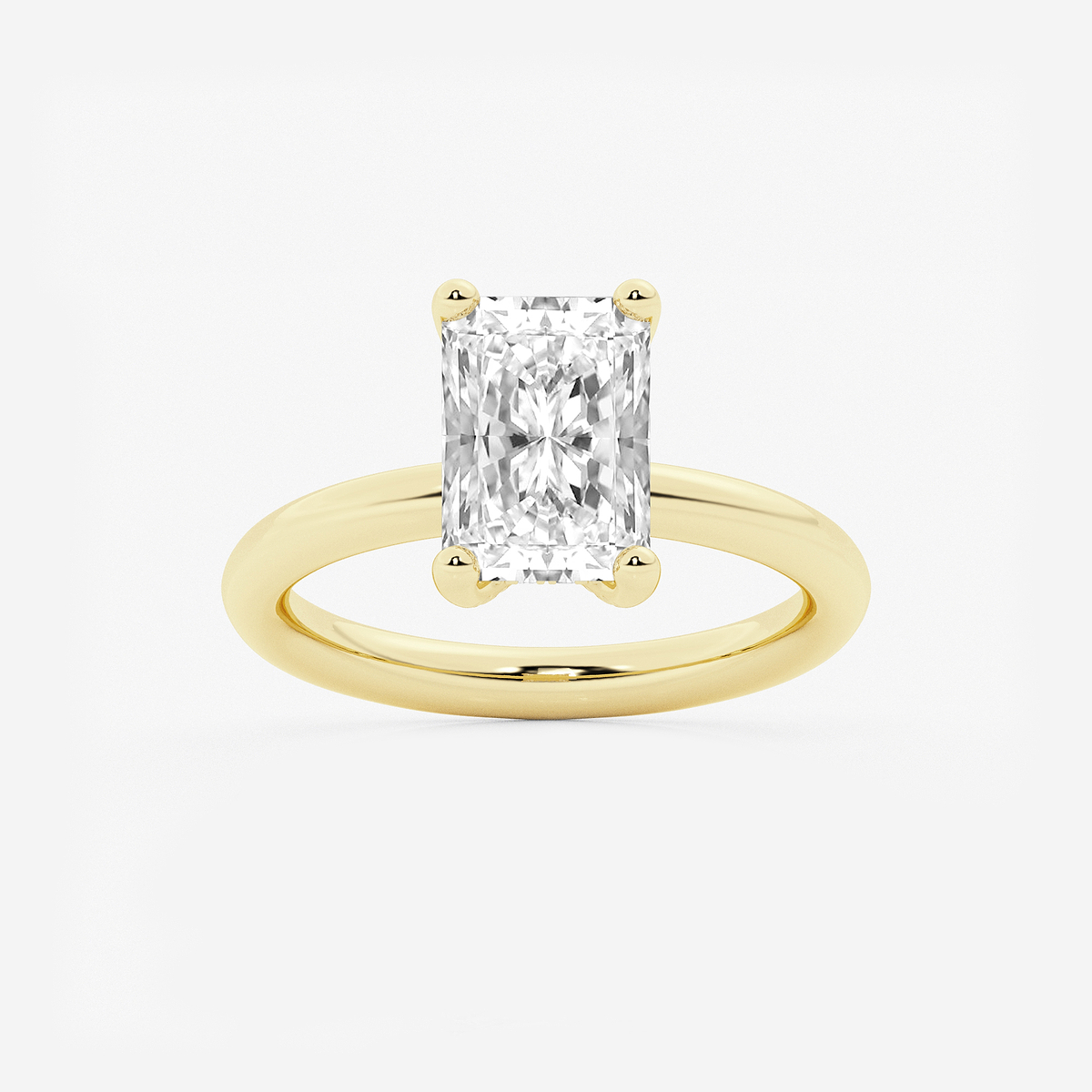 3 1/8 ctw Radiant Lab Grown Diamond Hidden Halo Engagement Ring