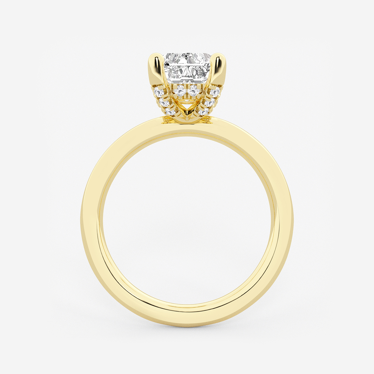 Additional Image 1 for  3 1/8 ctw Radiant Lab Grown Diamond Hidden Halo Engagement Ring