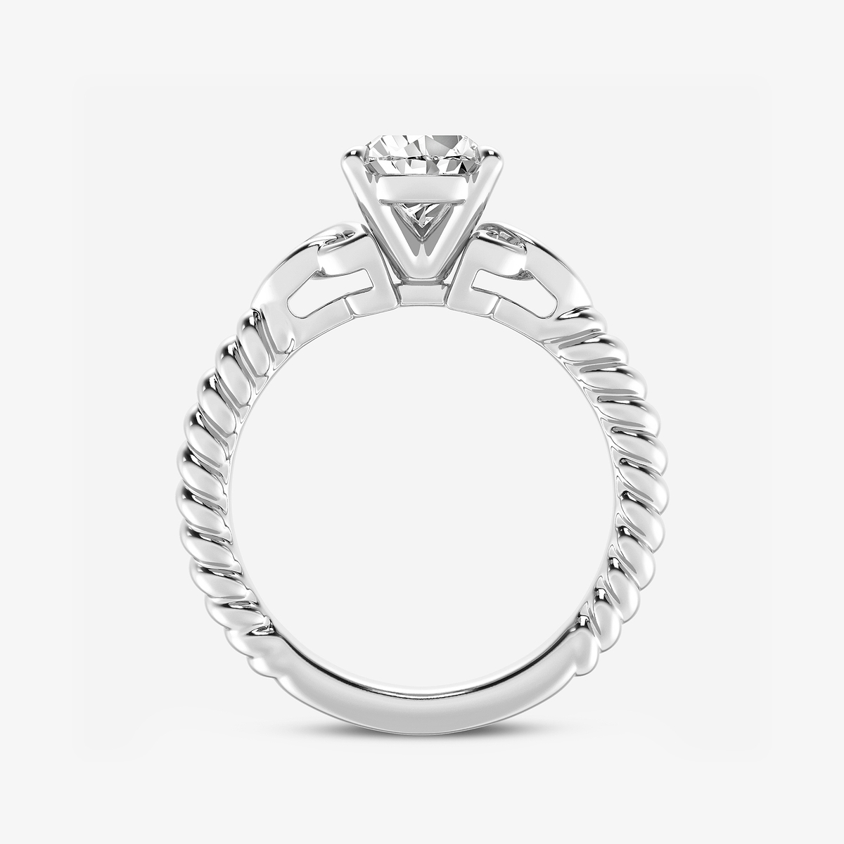 Additional Image 1 for  1 1/2 ctw Pear Lab Grown Diamond Celtic Twist Solitaire Engagement Ring