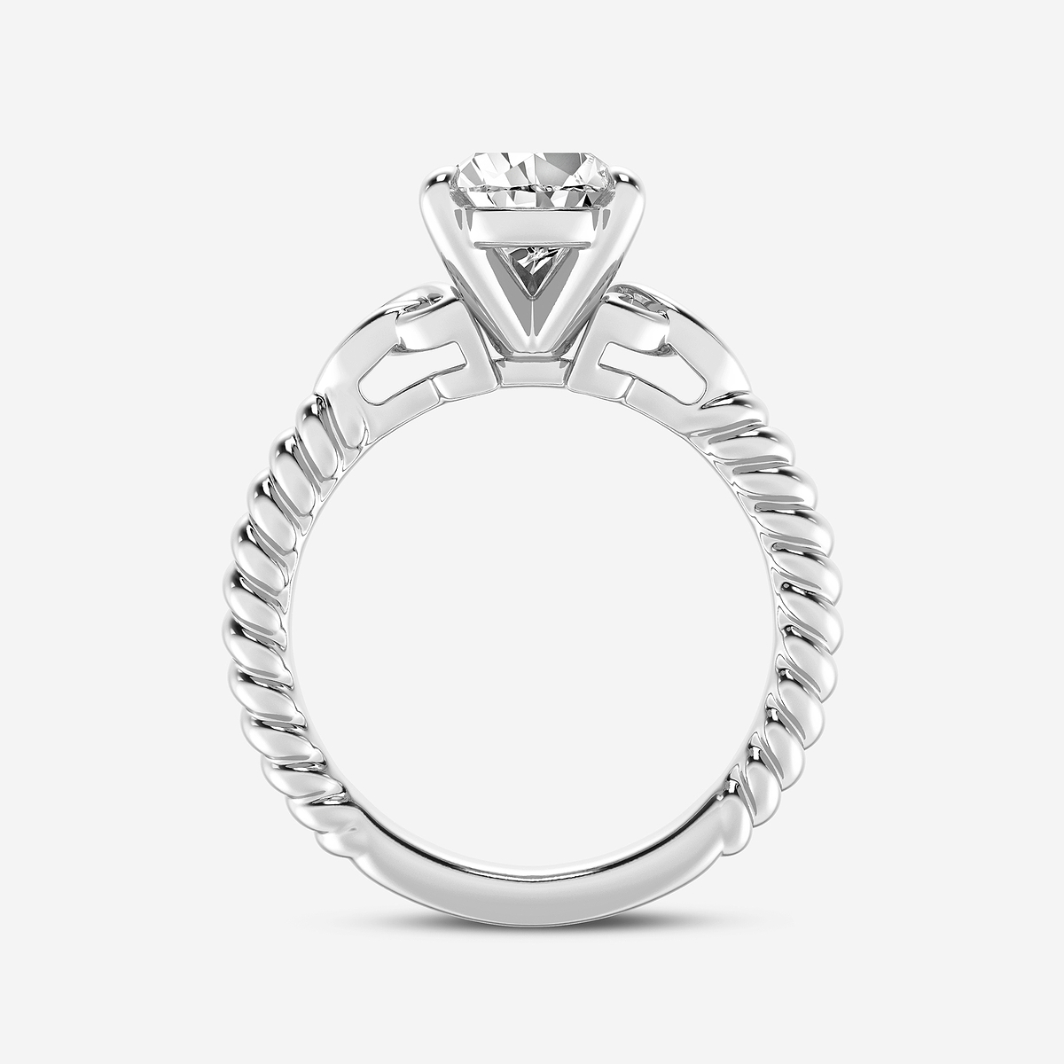 Additional Image 1 for  2 ctw Pear Lab Grown Diamond Celtic Twist Solitaire Engagement Ring