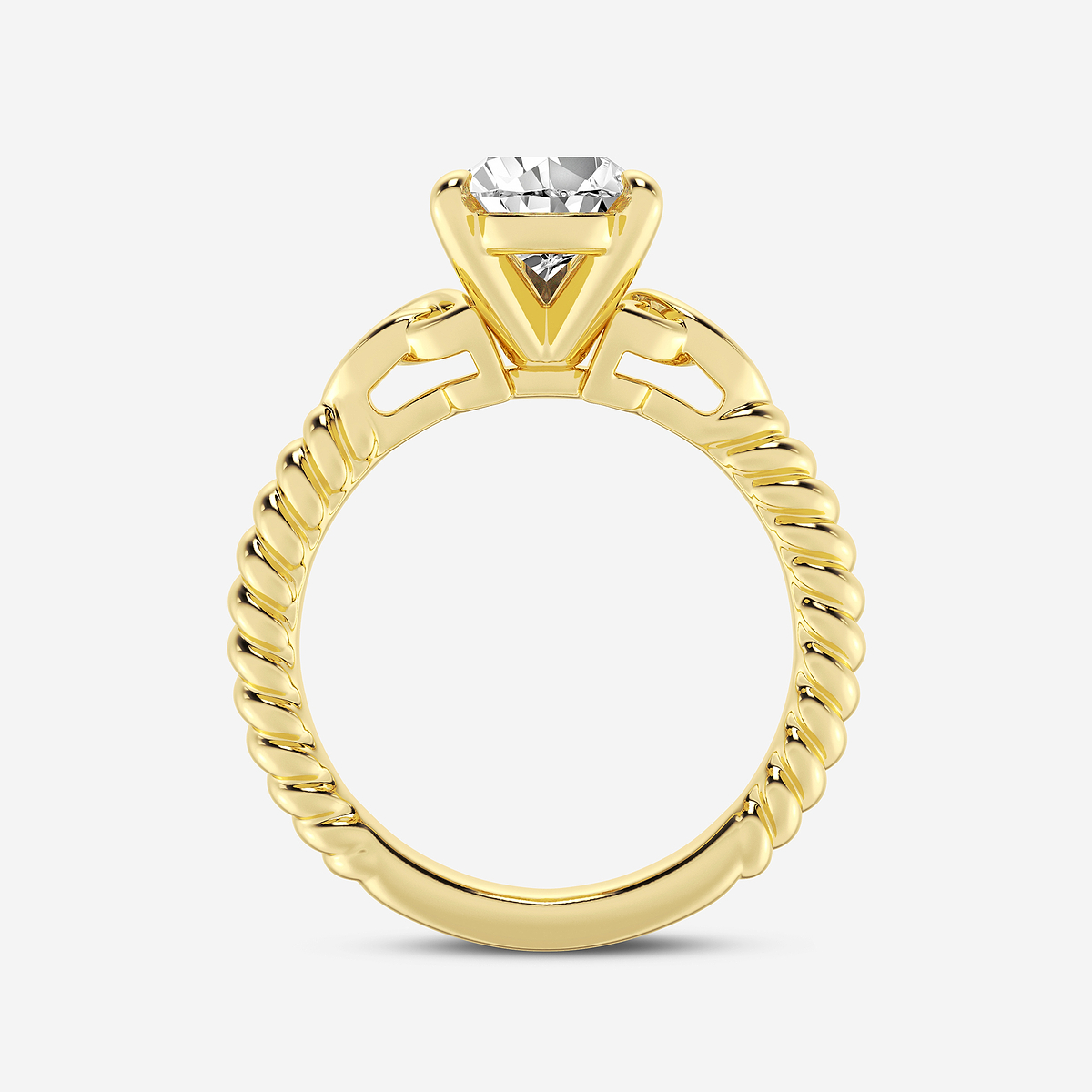 Additional Image 1 for  2 ctw Pear Lab Grown Diamond Celtic Twist Solitaire Engagement Ring