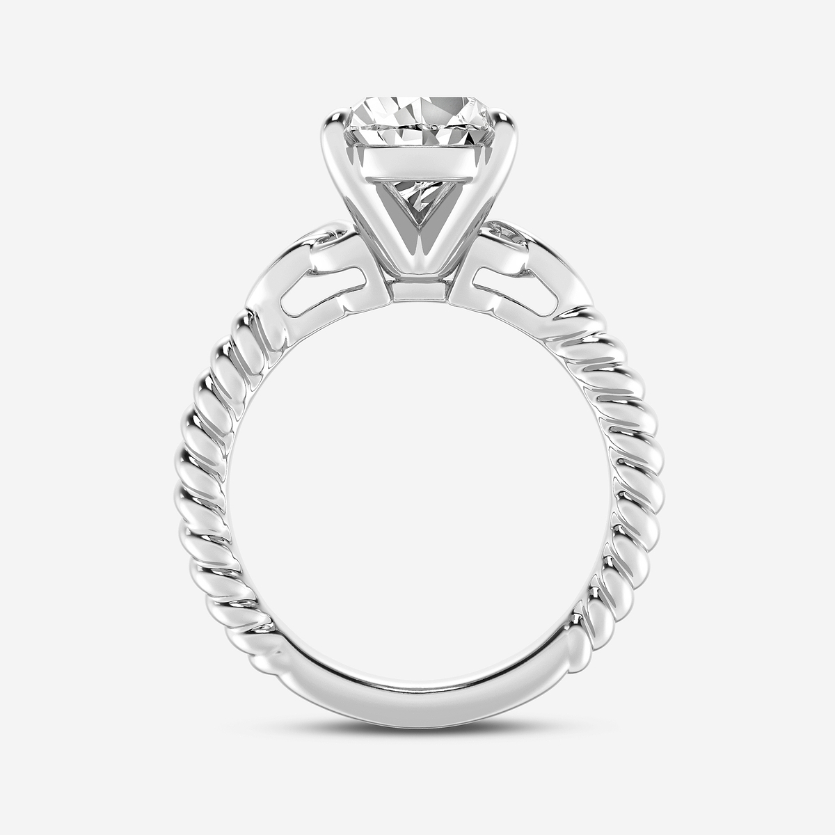 Additional Image 1 for  3 ctw Pear Lab Grown Diamond Celtic Twist Solitaire Engagement Ring