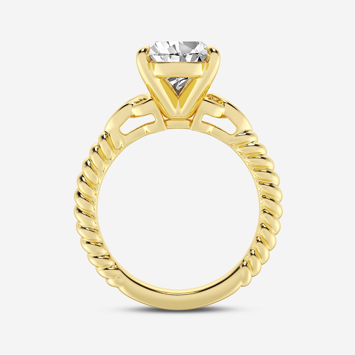 Additional Image 1 for  3 ctw Pear Lab Grown Diamond Celtic Twist Solitaire Engagement Ring