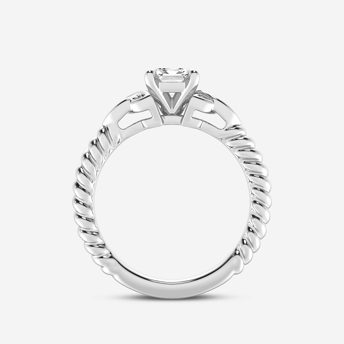 Additional Image 1 for  1 ctw Emerald Lab Grown Diamond Celtic Twist Solitaire Engagement Ring