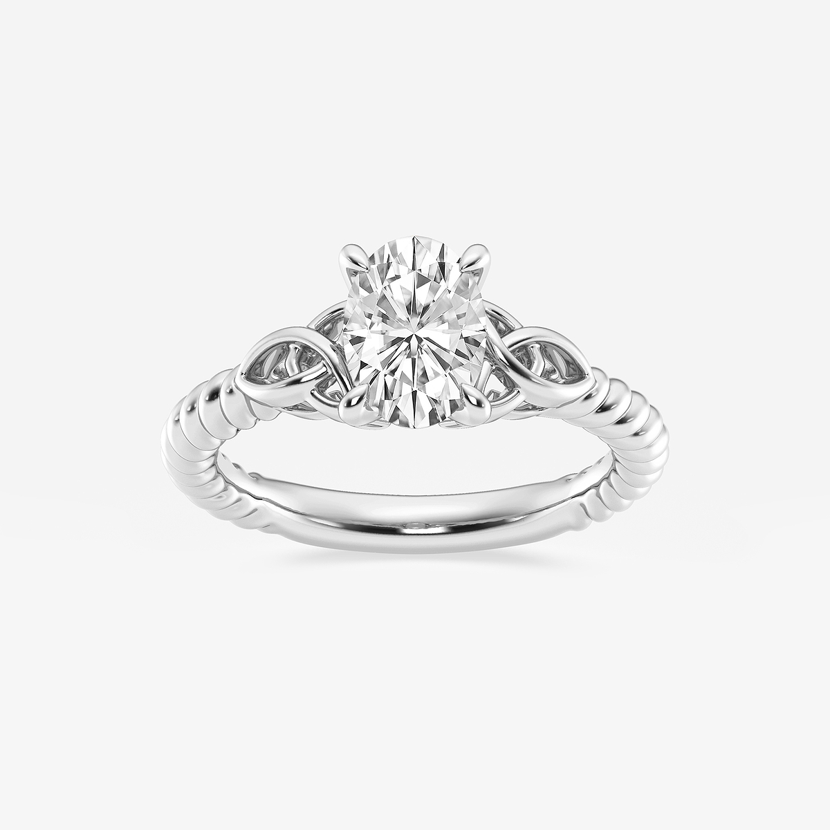 1 ctw Oval Lab Grown Diamond Celtic Twist Solitaire Engagement Ring