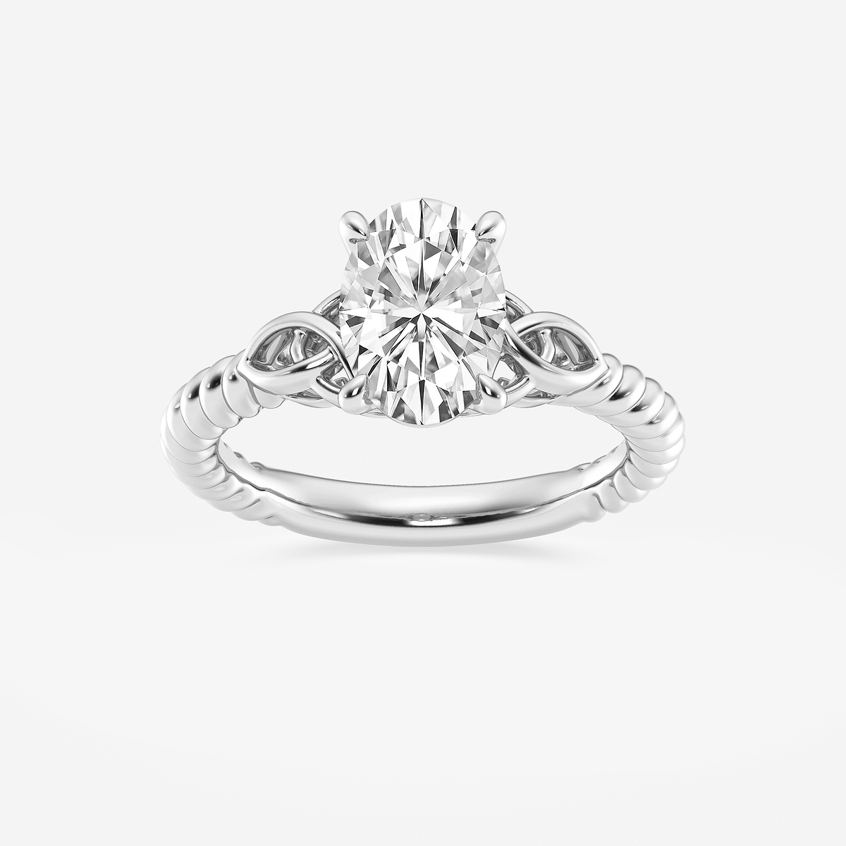 1 1/2 ctw Oval Lab Grown Diamond Celtic Twist Solitaire Engagement Ring