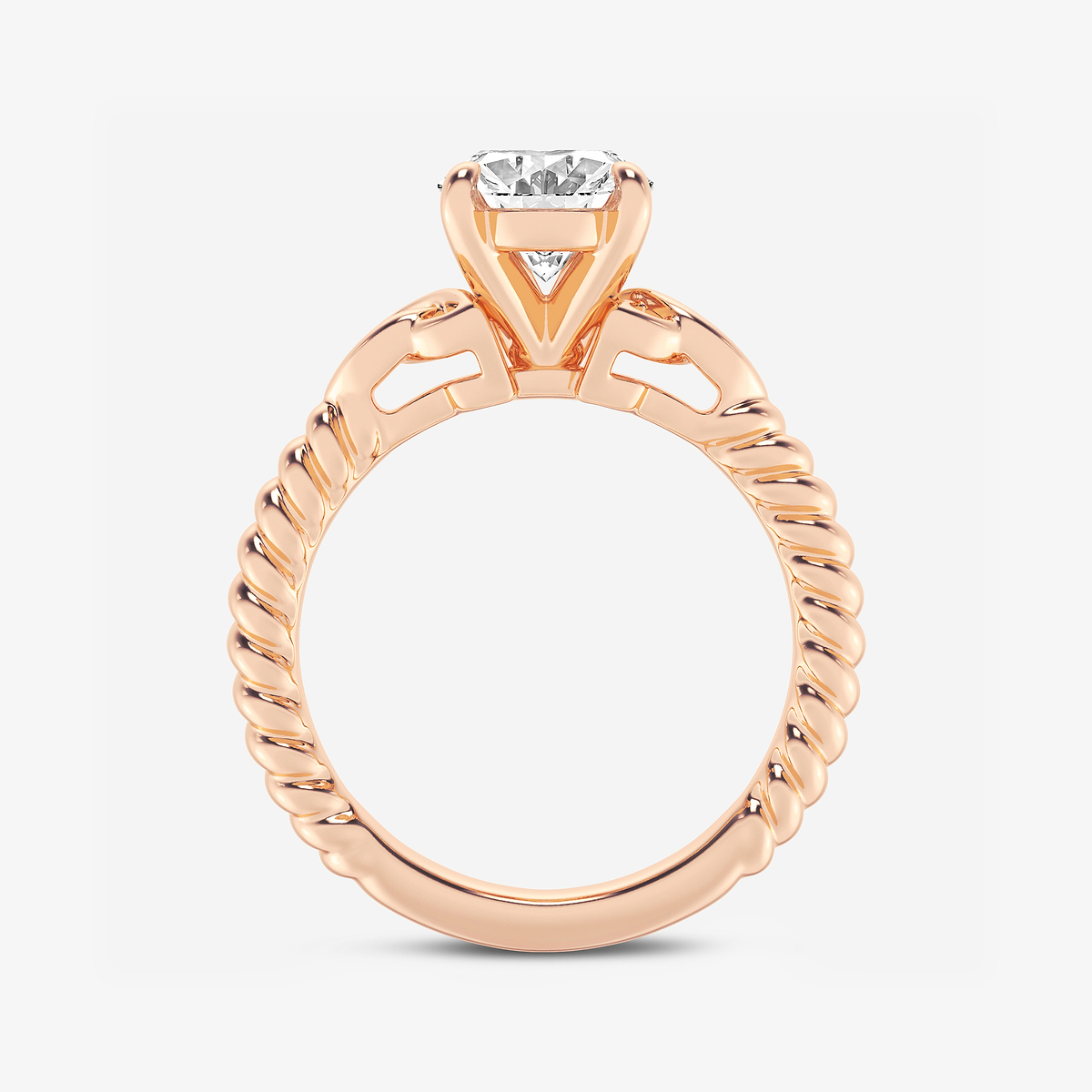 Additional Image 1 for  2 ctw Oval Lab Grown Diamond Celtic Twist Solitaire Engagement Ring