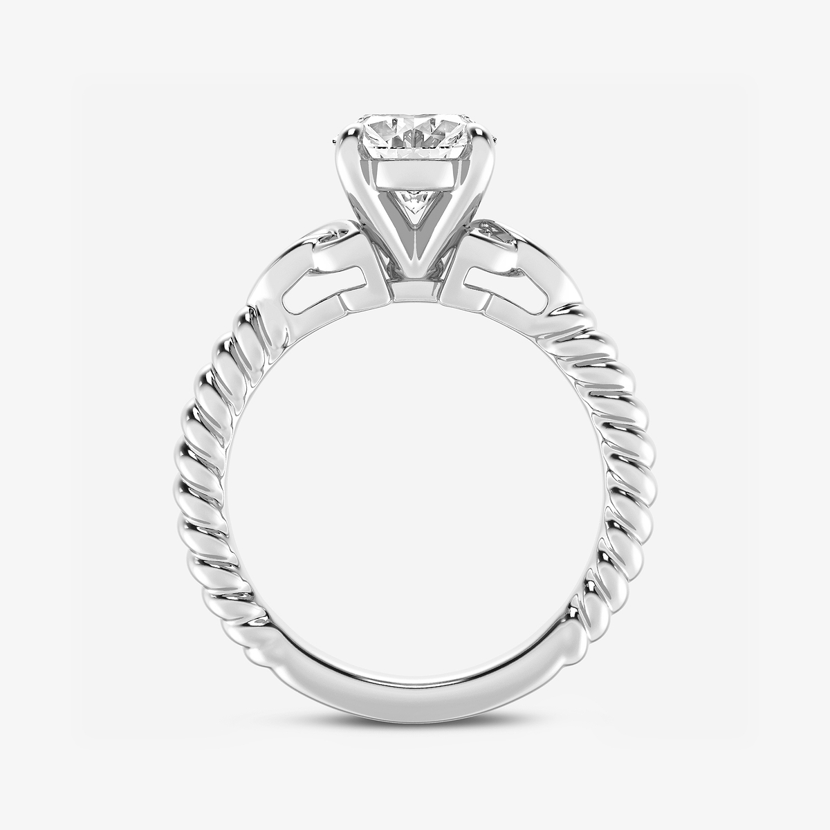 Additional Image 1 for  2 ctw Oval Lab Grown Diamond Celtic Twist Solitaire Engagement Ring