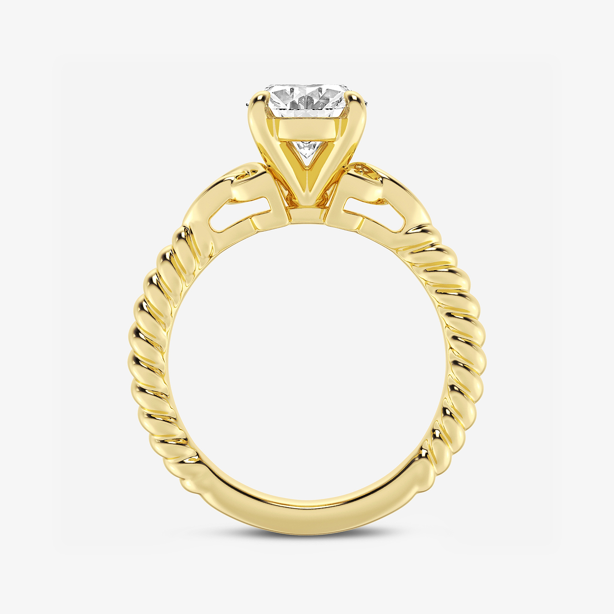 Additional Image 1 for  2 ctw Oval Lab Grown Diamond Celtic Twist Solitaire Engagement Ring