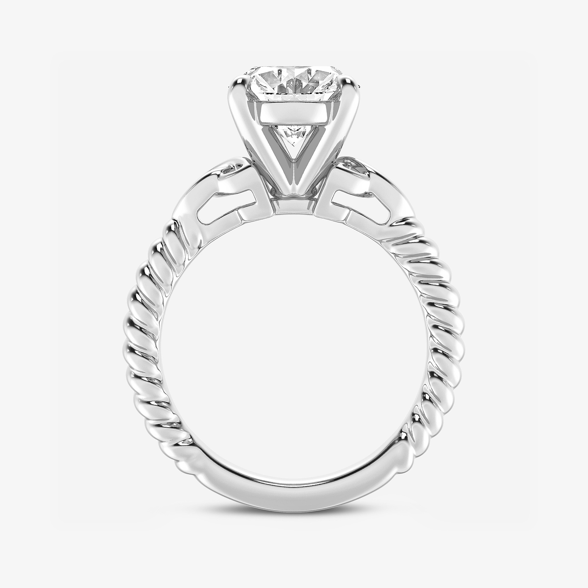 Additional Image 1 for  3 ctw Oval Lab Grown Diamond Celtic Twist Solitaire Engagement Ring