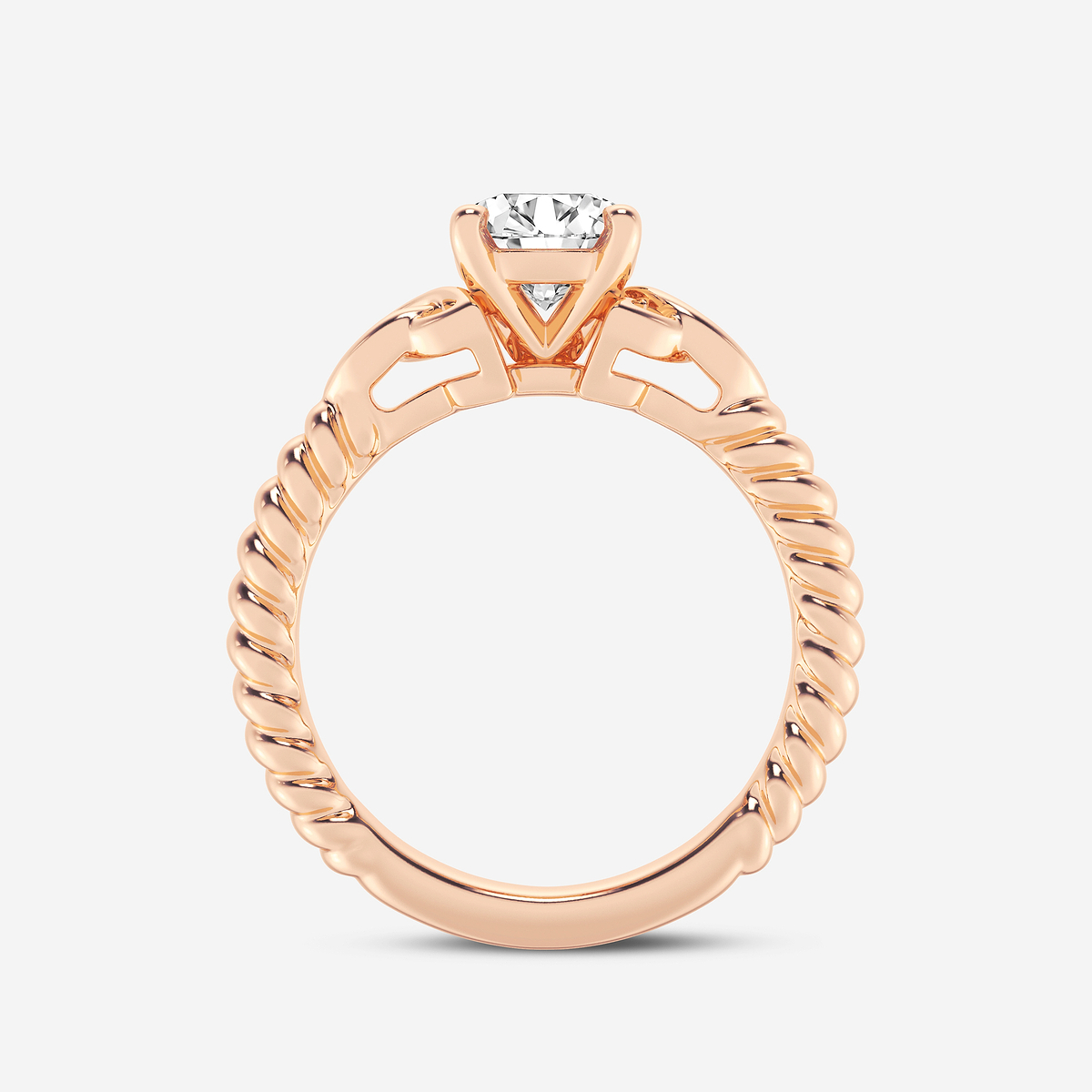 Additional Image 1 for  1 ctw Round Lab Grown Diamond Celtic Twist Solitaire Engagement Ring