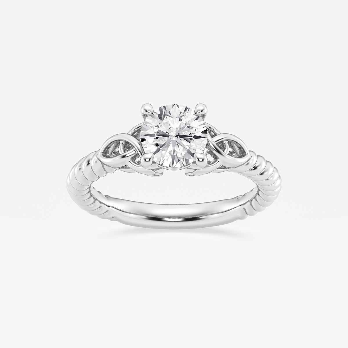 1 ctw Round Lab Grown Diamond Celtic Twist Solitaire Engagement Ring
