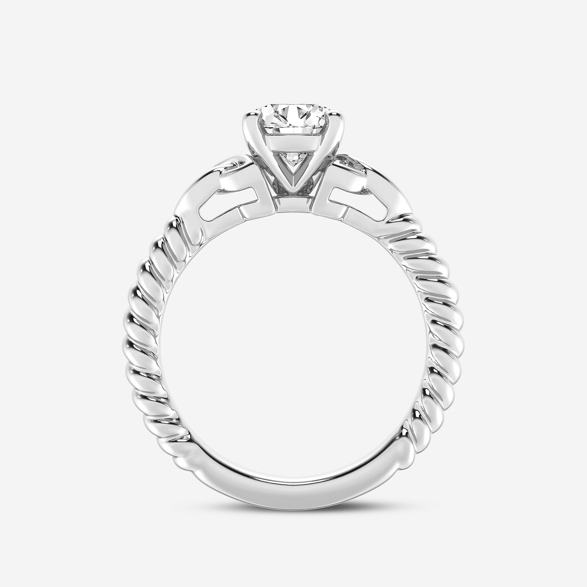 Additional Image 1 for  1 ctw Round Lab Grown Diamond Celtic Twist Solitaire Engagement Ring