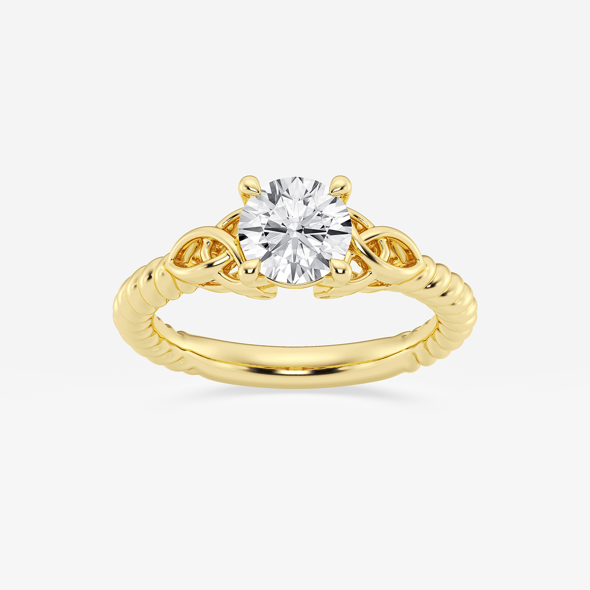 1 ctw Round Lab Grown Diamond Celtic Twist Solitaire Engagement Ring