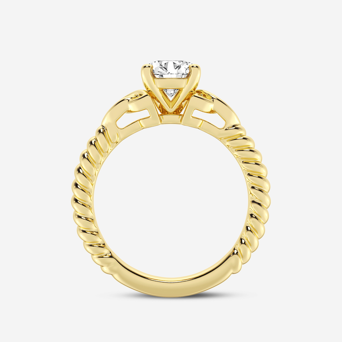 Additional Image 1 for  1 ctw Round Lab Grown Diamond Celtic Twist Solitaire Engagement Ring