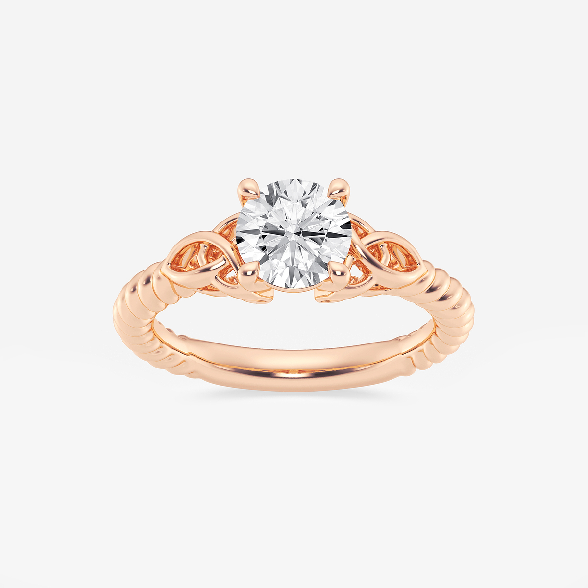 1 1/2 ctw Round Lab Grown Diamond Celtic Twist Solitaire Engagement Ring