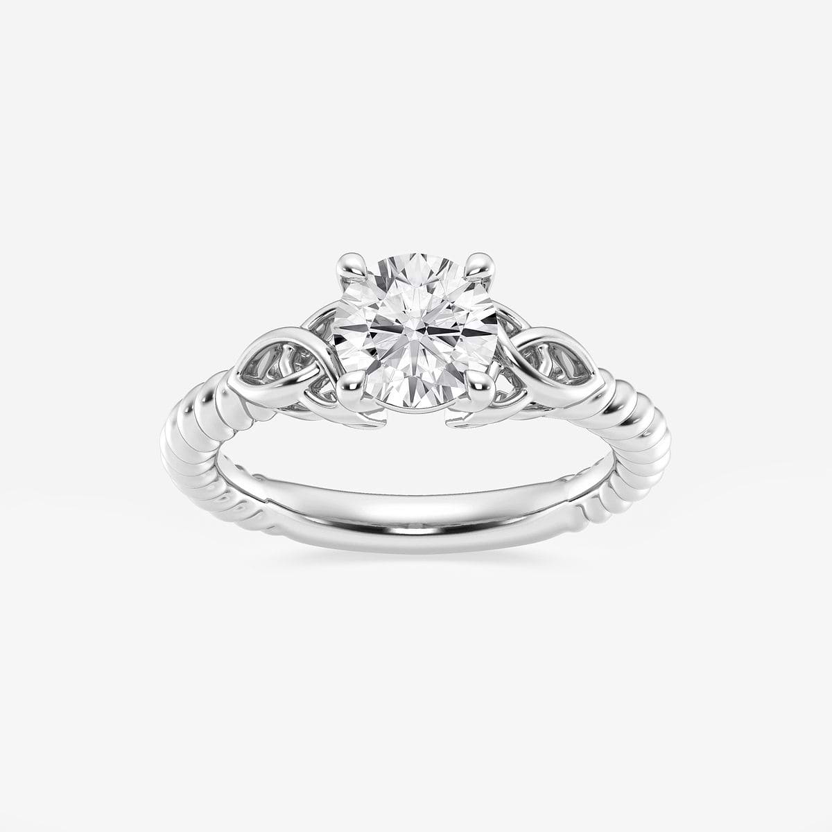 1 1/2 ctw Round Lab Grown Diamond Celtic Twist Solitaire Engagement Ring