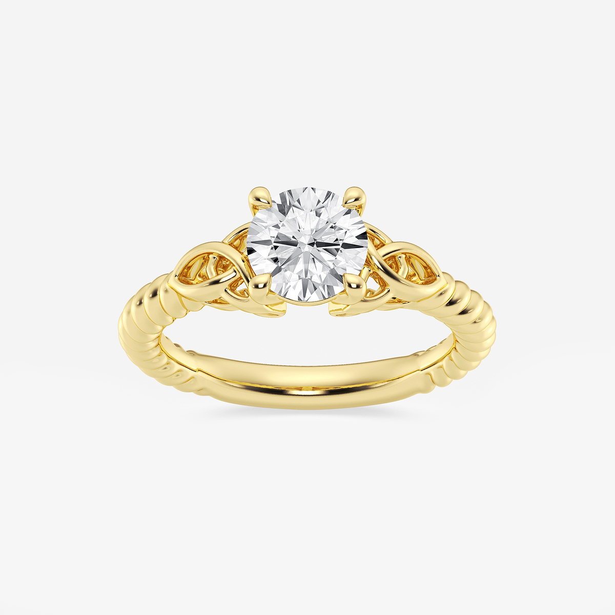 1 1/2 ctw Round Lab Grown Diamond Celtic Twist Solitaire Engagement Ring